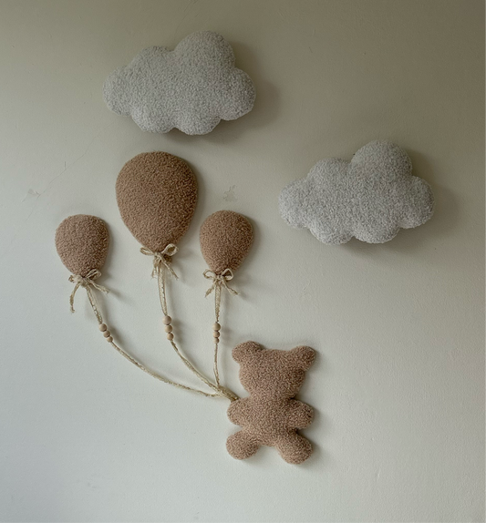 Teddybeer & wolken met licht | 5-delige set