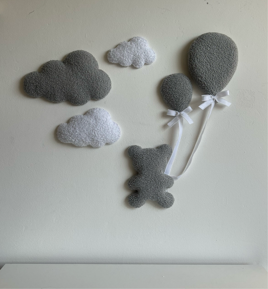 Teddybeer & wolken | 6-delige set