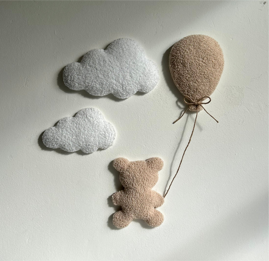 Teddybeer & wolken | 4- delige set