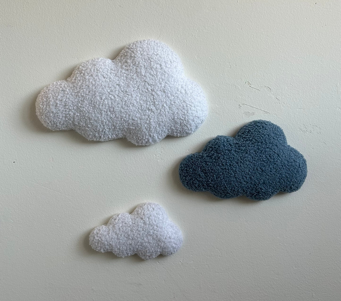 Wit & donkerblauw wolken| 3-delig