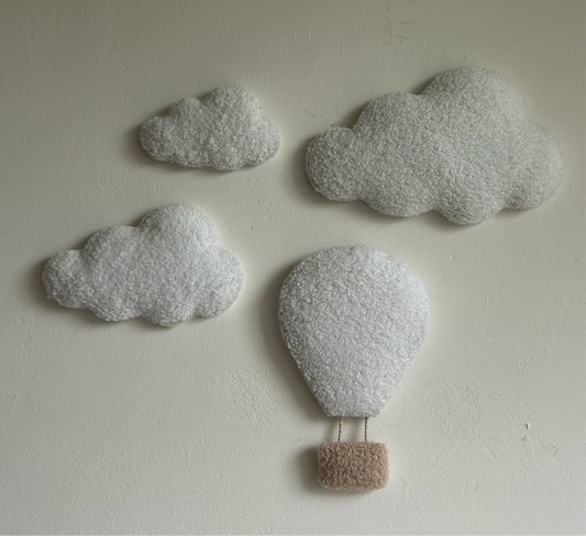 Luchtballon & wolken | 4-delige set