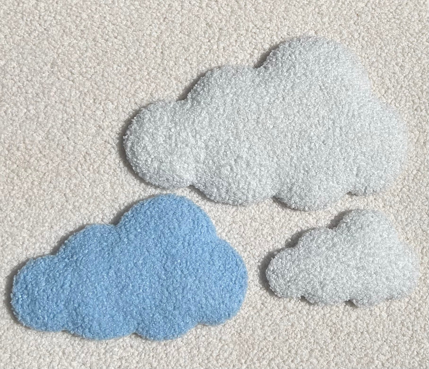 Wit & blauw wolken | 3-delig