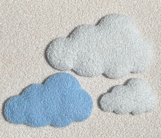 Wit & blauw wolken | 3-delig